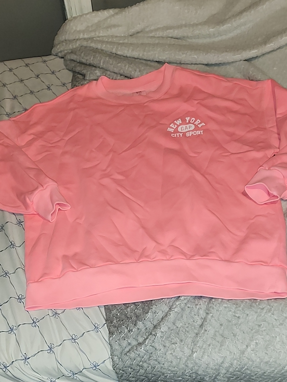 GAP Pink 'New York City Sport' Pullover Sweatshirt